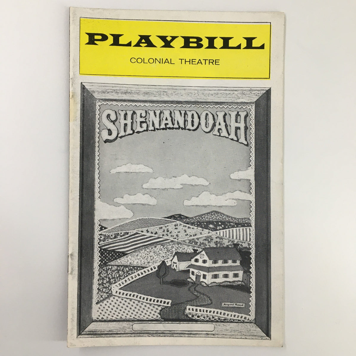 1974 Playbill for Shenandoah at The Colonial Theatre featuring an illustrated cover design.