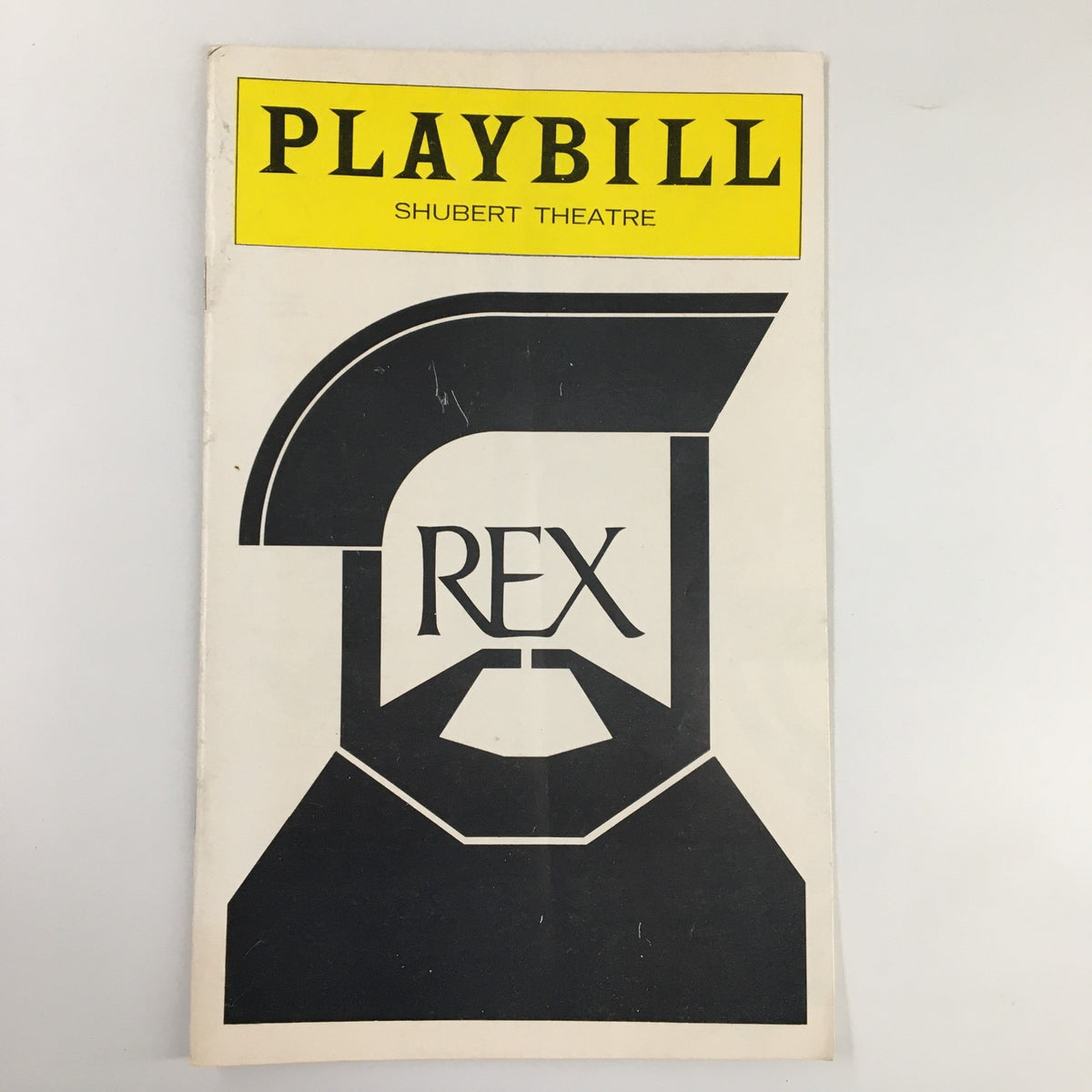 1976 Playbill from the Shubert Theatre featuring the production 'Rex' starring Nicol Williamson directed by Edwin Sherin. Vintage theatrical memorabilia.