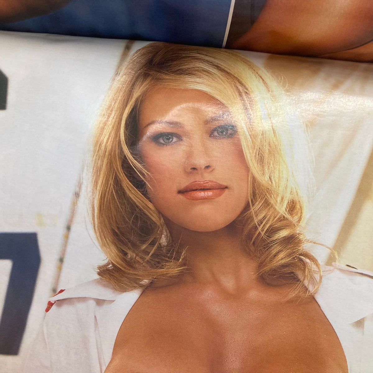 Close-up image from Playboy Magazine April 1999 displaying Natalia Sokolova, highlighting her stunning features and charm.