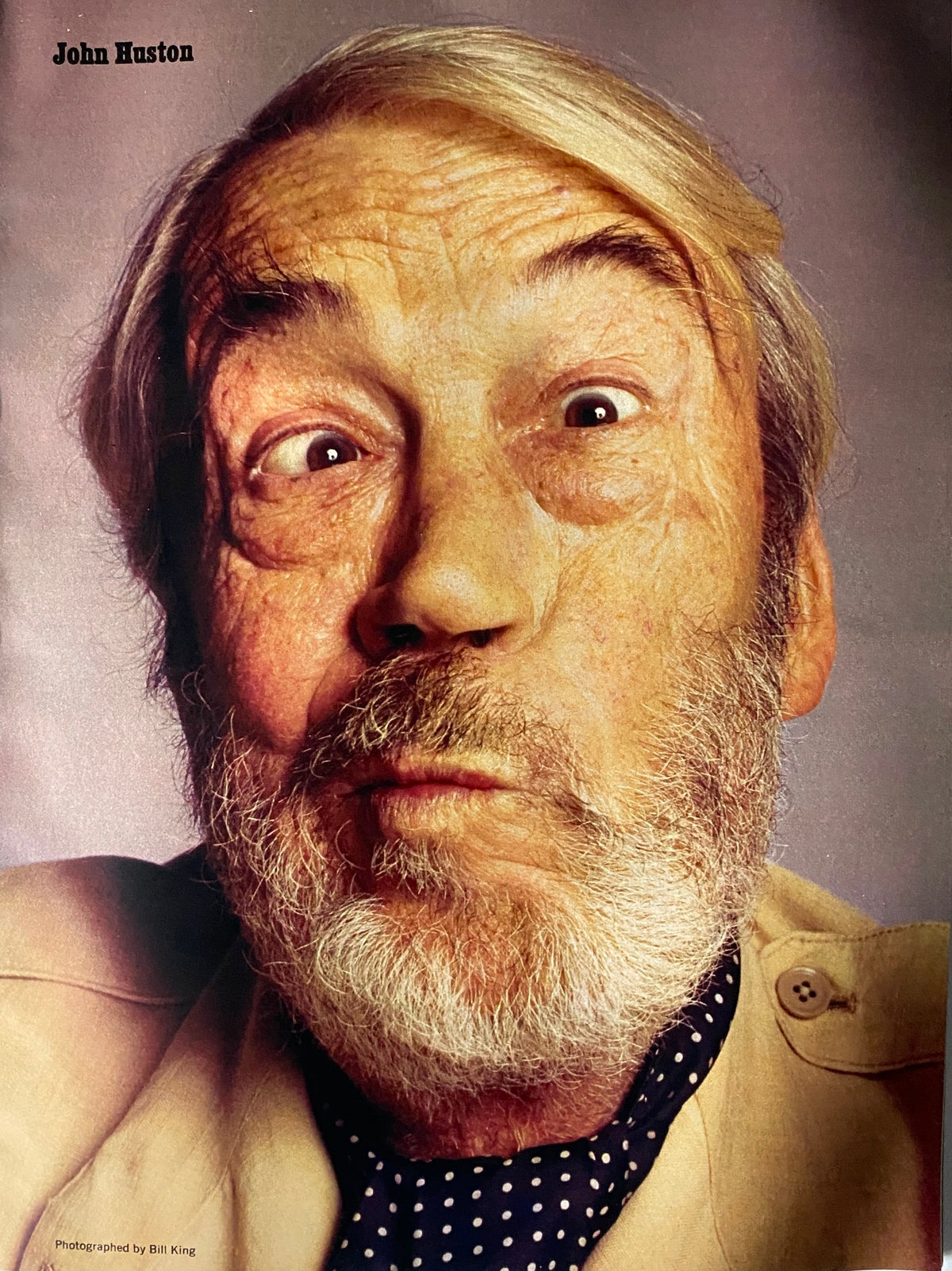 Esquire Magazine June 1973 depicting John Huston with a humorous expression, showcasing the personality of iconic cultural figures.