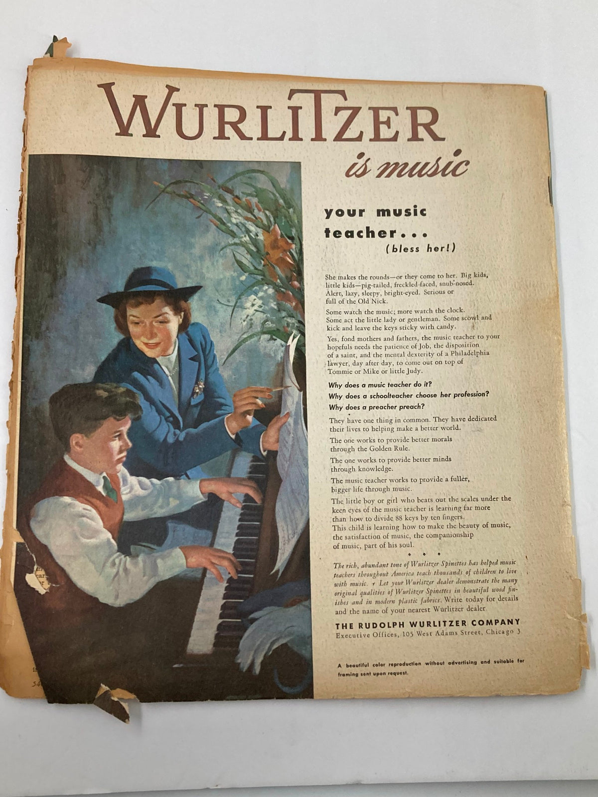 Vintage Etude The Music Magazine September 1946 Vol 64 #9 Prelude in D Major