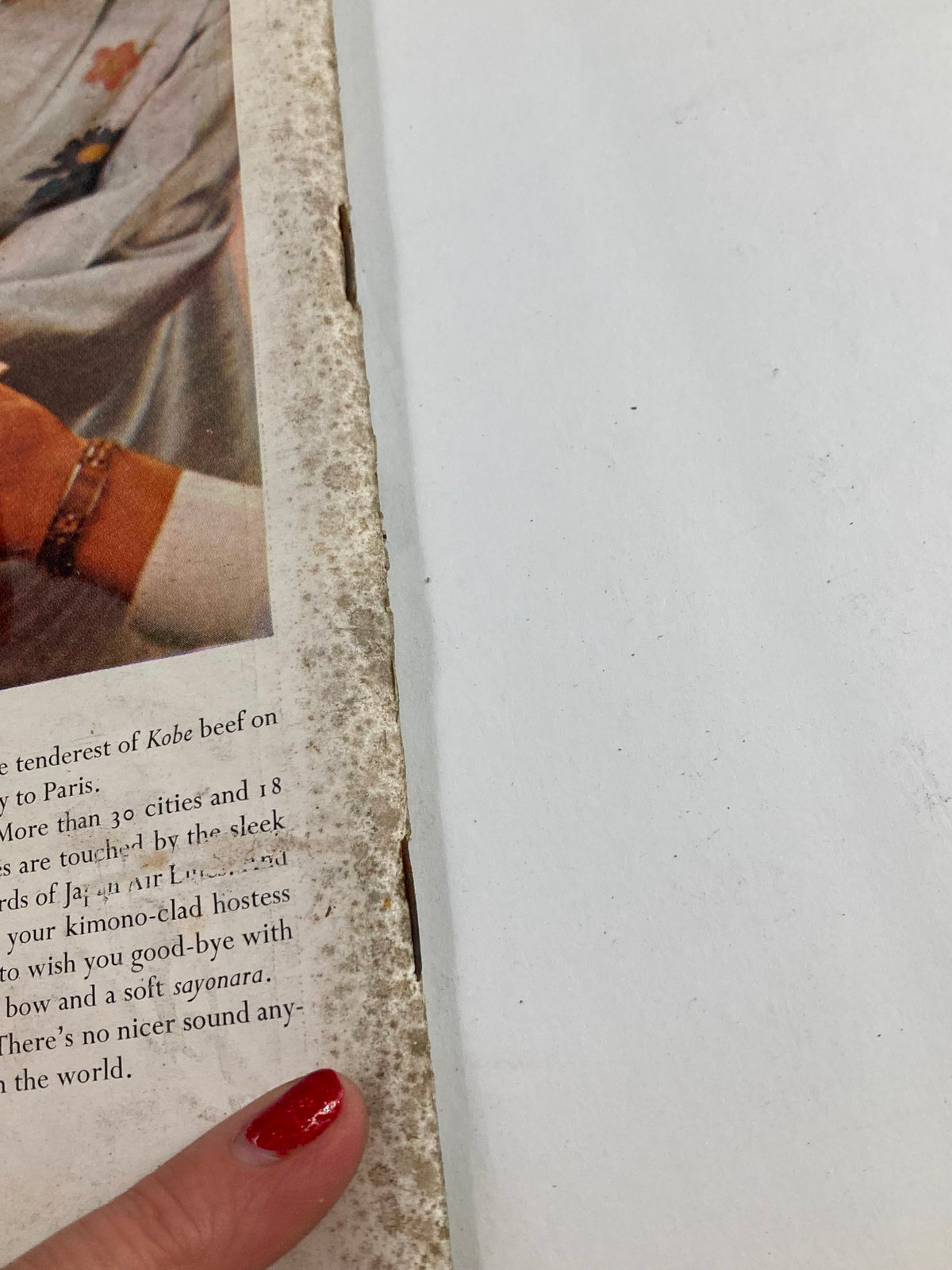 Close-up of the edge of The New Yorker Full Magazine January 25 1969, showing wear and tear on the vintage publication.