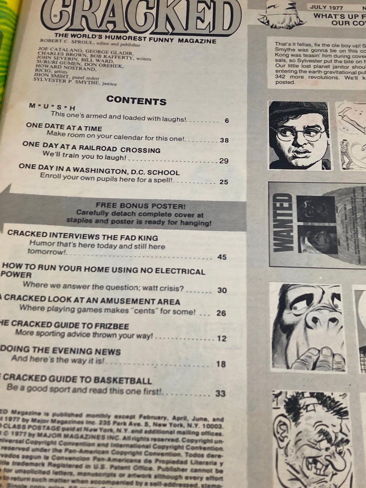 Vintage Cracked Humor Magazine July 1977 Band-Aide Brand Plastic Strips No Label