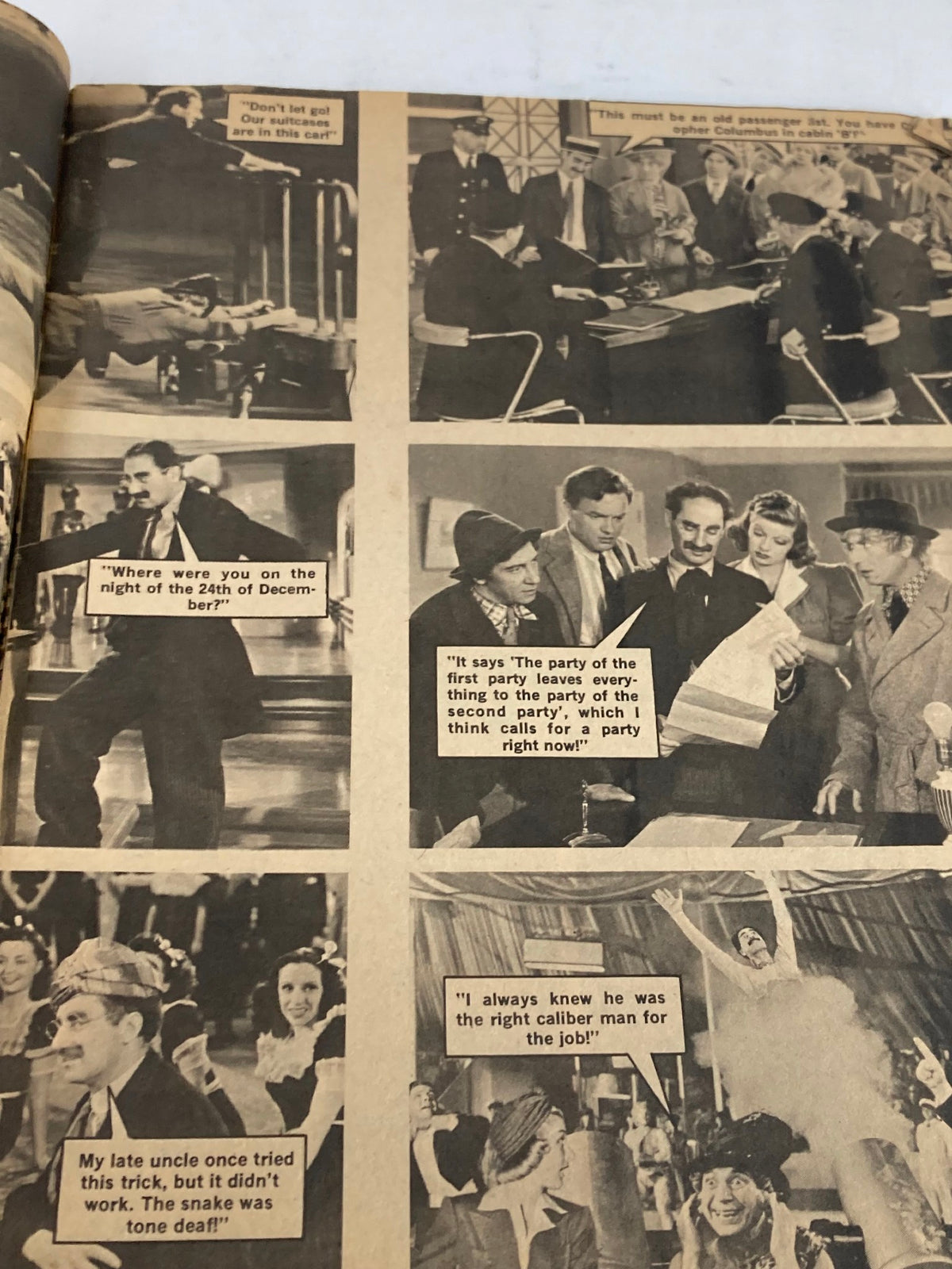 Comic strip style page from VTG Cracked Humor Magazine 1977 #18, 'Those Great Old Movies', showcasing humorous dialogue with iconic film characters.
