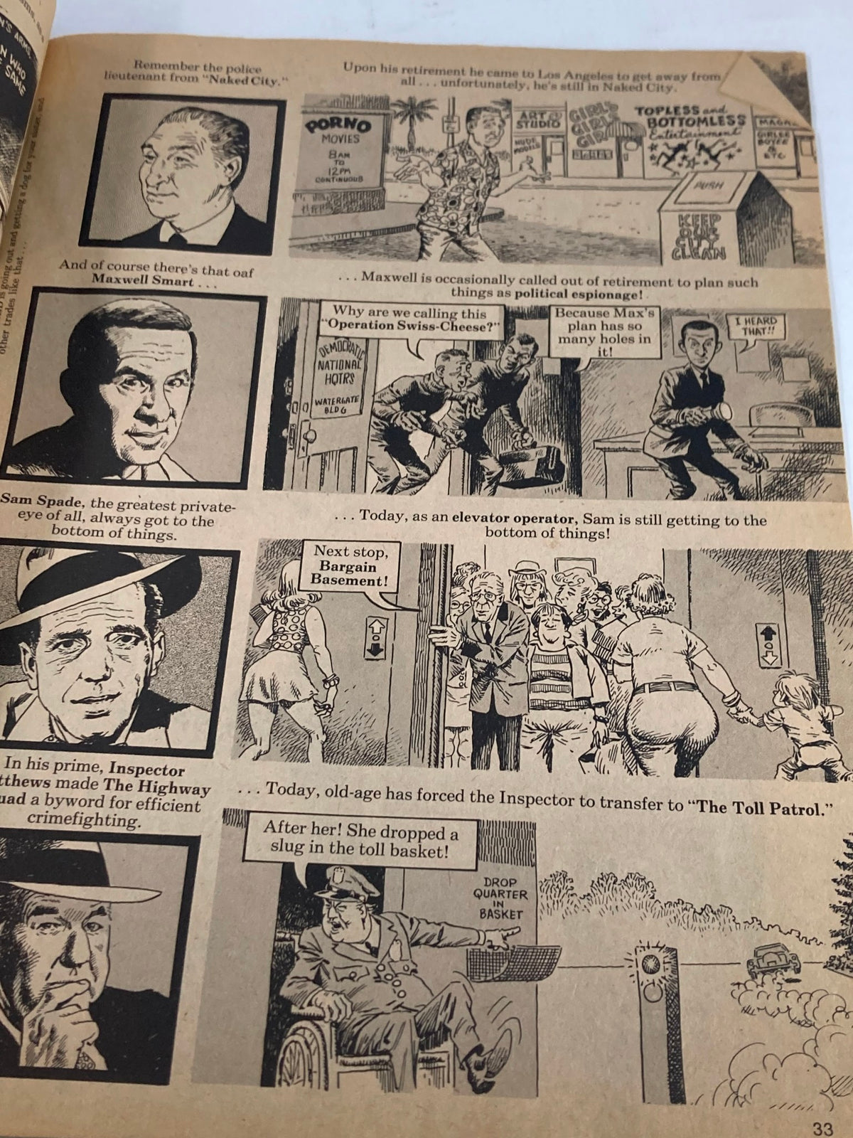 Another comic strip page from VTG Cracked Humor Magazine 1977 #18, titled 'Those Great Old Movies', featuring witty commentary and classic characters.