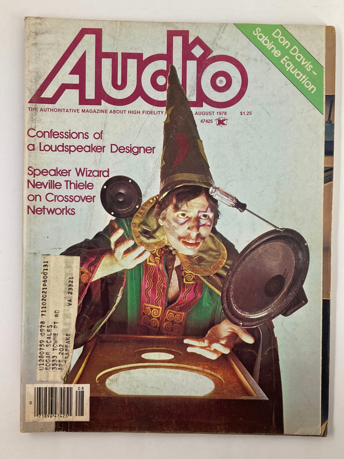 Vintage Audio Magazine August 1978 Vol 62 #8 Speaker Wizard Neville Thiele