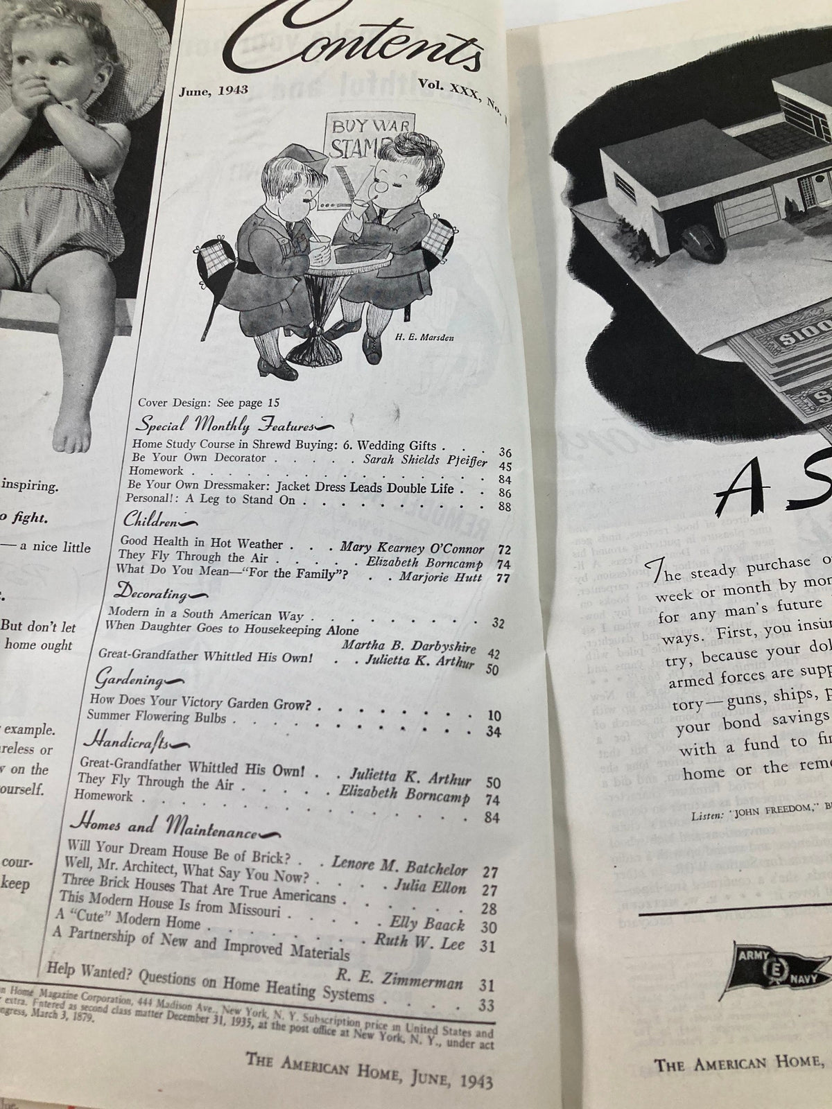 Vintage The American Home Magazine June 1943 Vol 30 #1 60 Ways To Enjoy Life at Home
