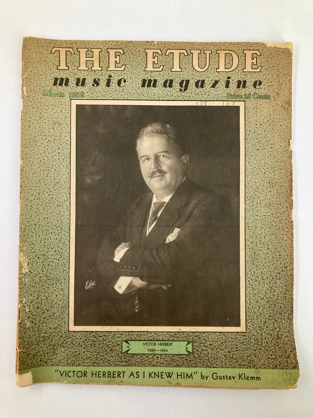 Cover of VTG Etude The Music Magazine March 1939 Vol 57 #3 featuring Victor Herbert, showcasing a vintage design with a portrait and prominent text.