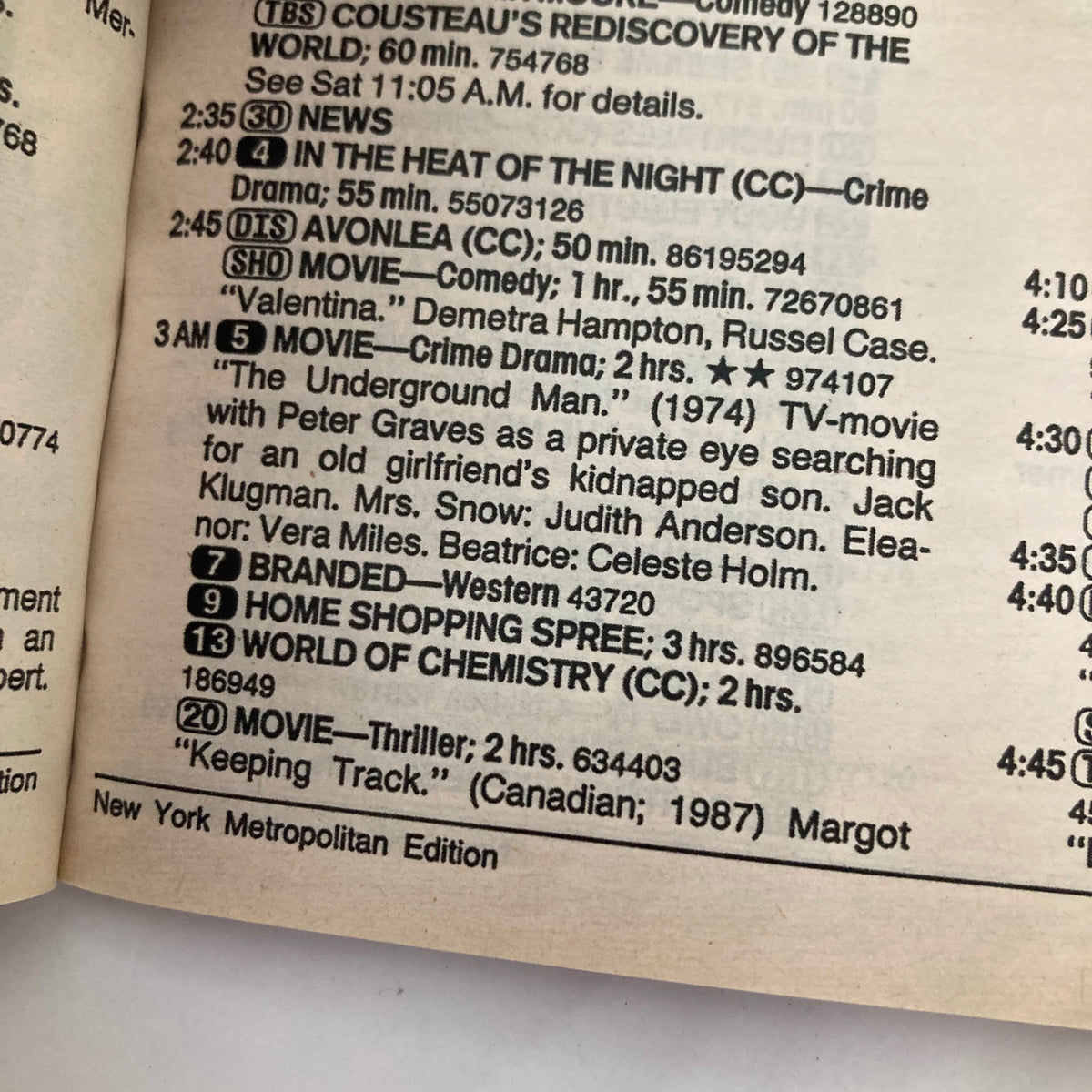 Inside page of TV Guide Magazine November 7 1992, showcasing television listings and programming details from the early 1990s.
