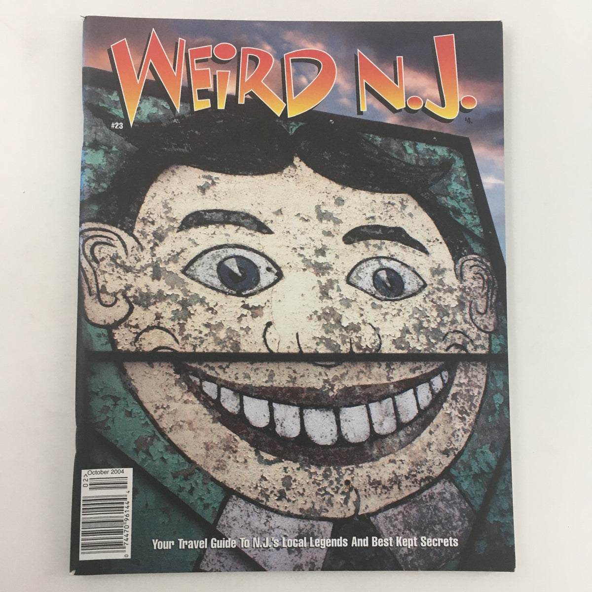 Cover of Weird N.J. Magazine October 2004 #23 featuring a unique illustration and the title, showcasing the travel guide to New Jersey's local legends and best kept secrets.