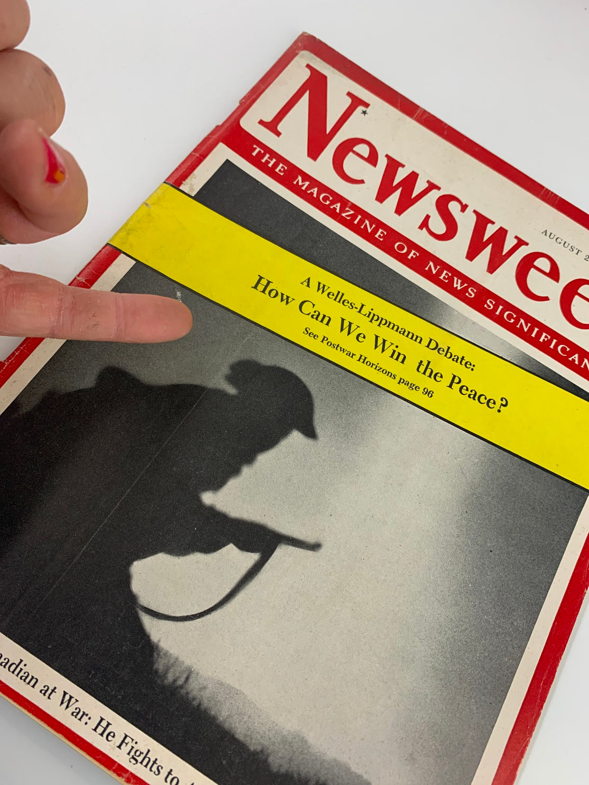 Vintage Newsweek Magazine August 21 1944 He Fights to Avenge Dieppe No Label