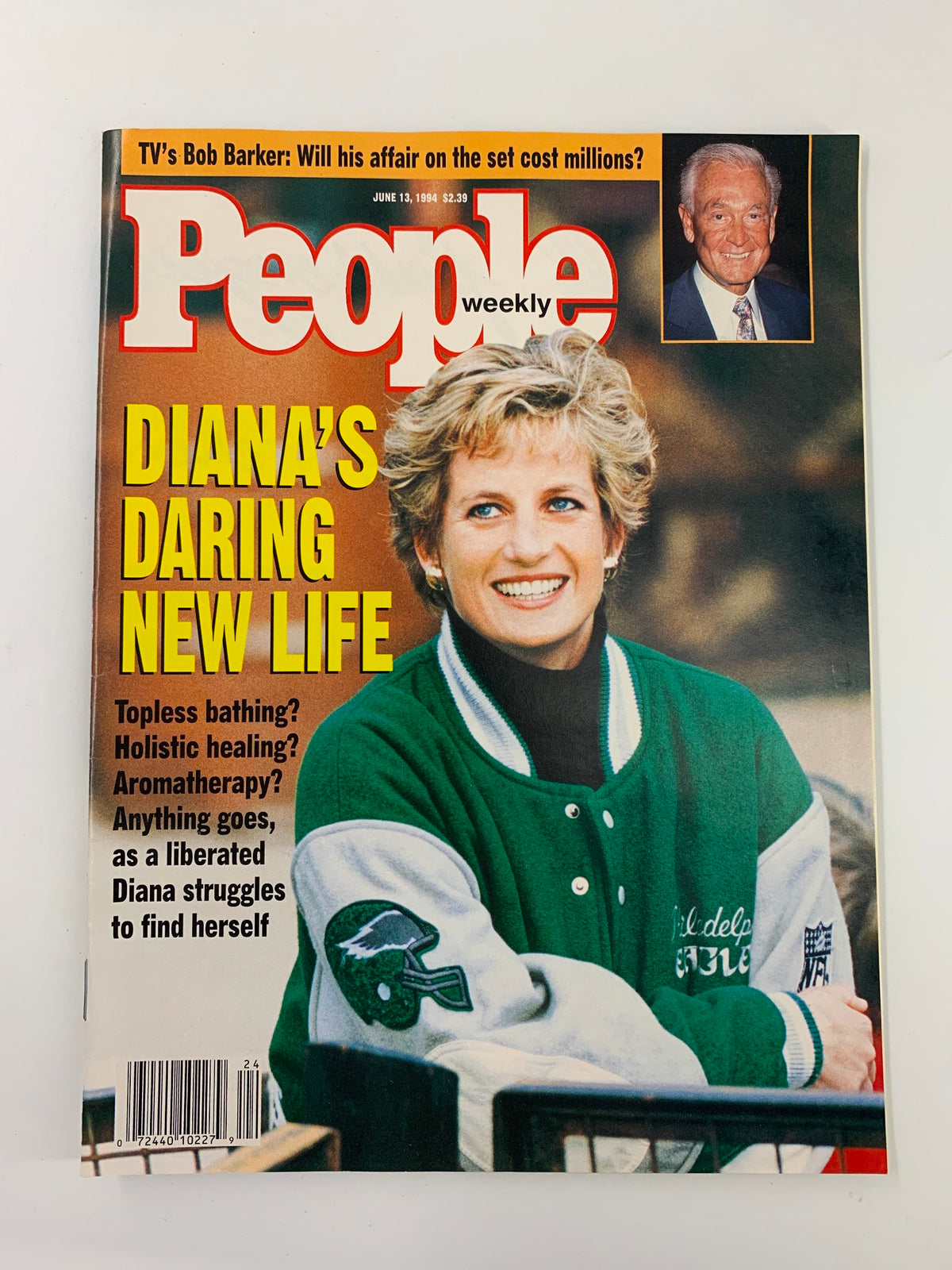 People Weekly Magazine June 13, 1994 cover featuring Princess Diana looking cheerful, showcasing the headline 'Diana's Daring New Life' and a smaller image of Bob Barker.