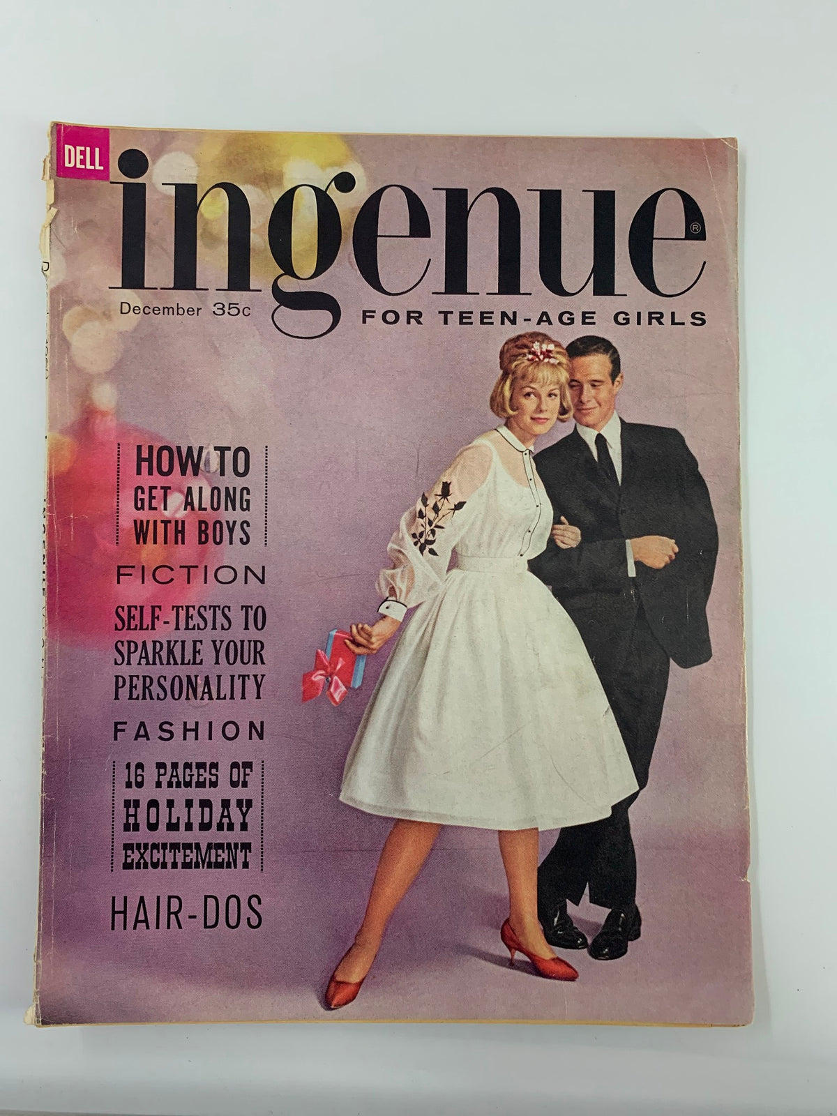 VTG Teen-Agers Ingenue Magazine December 1960 cover featuring a couple, showcasing the theme 'How to Get Along with Boys' and highlighting advice for teenage girls.