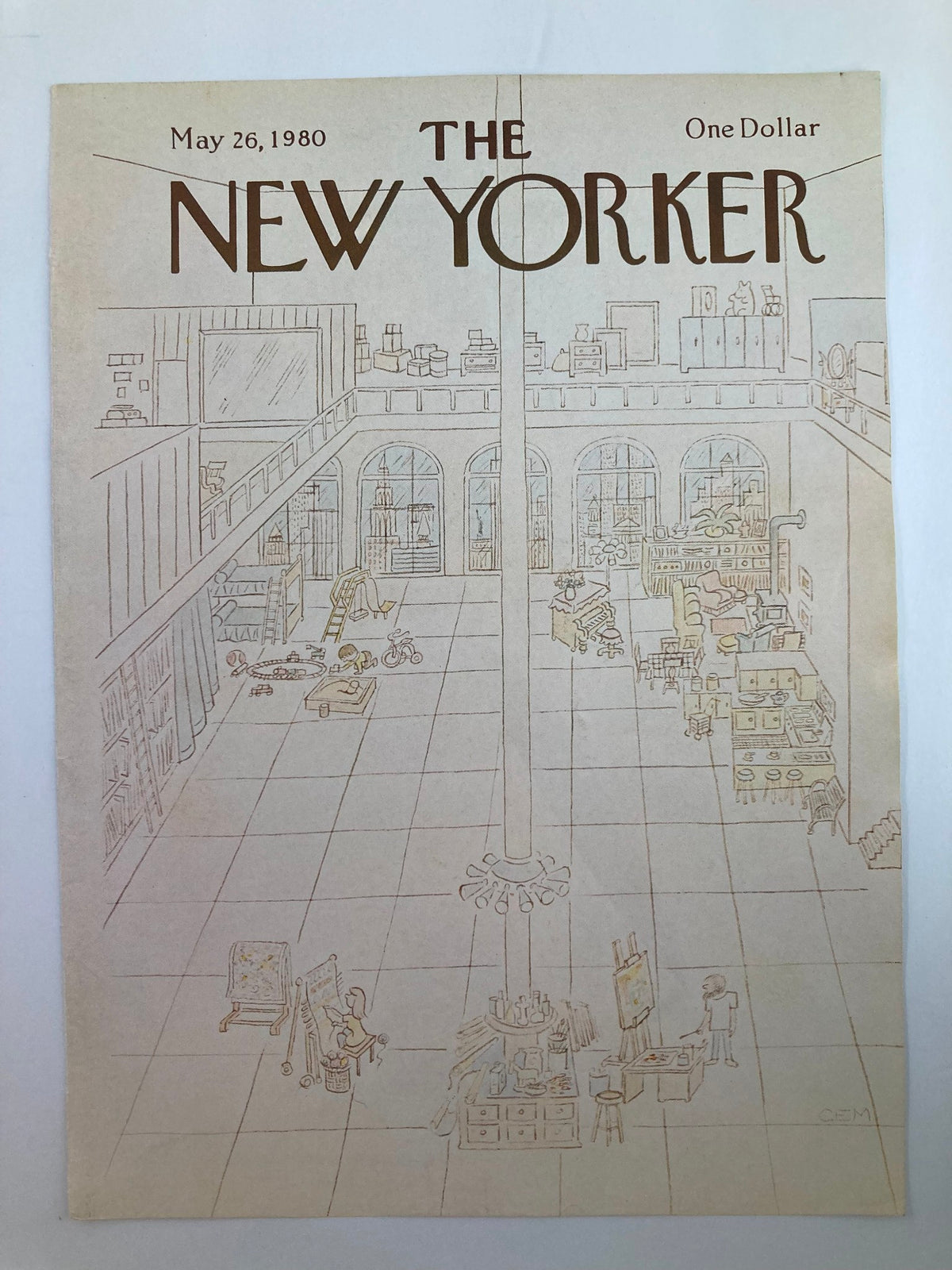 The New Yorker May 26 1980 cover featuring a detailed illustration of a department store by Charles E. Martin, showcasing a busy shopping scene with various items and people within the store.