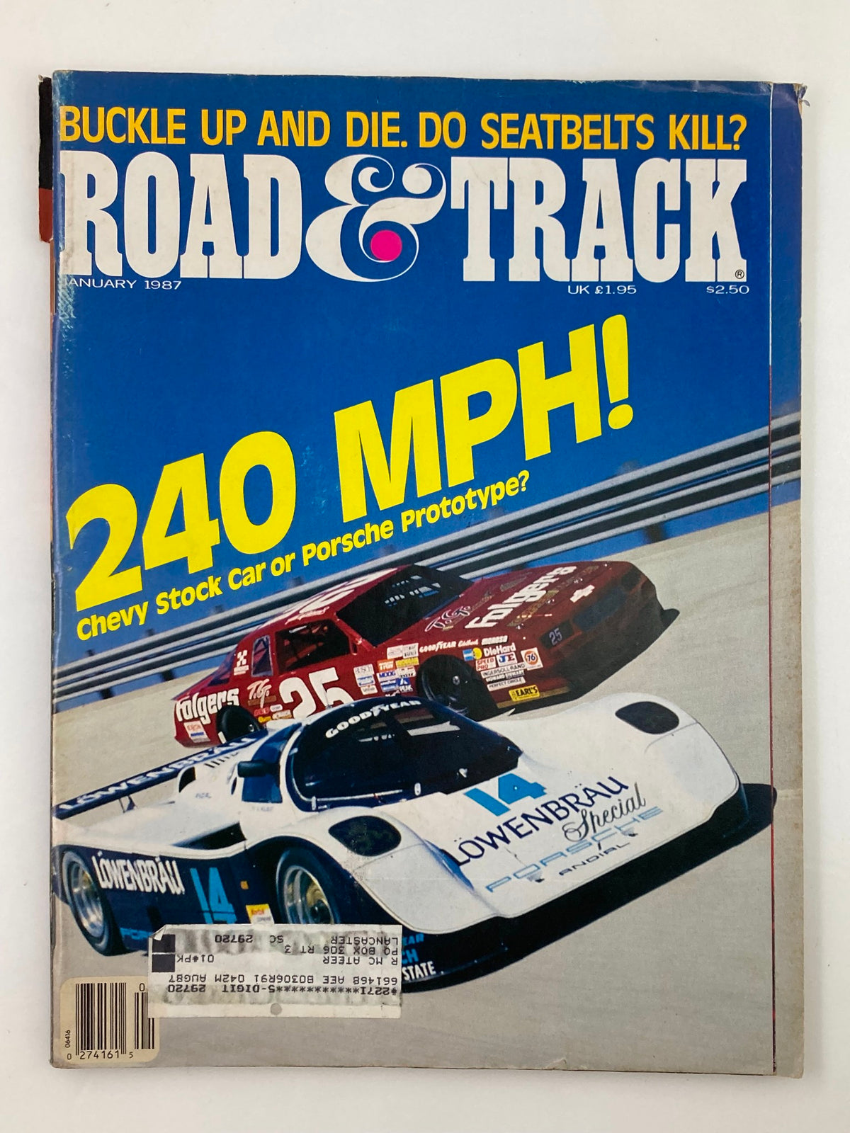 Vintage Road & Track Magazine January 1987 Vol 38 #35 Holbert Racing Porsche 962