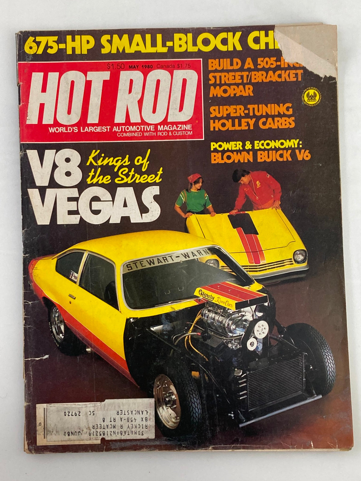 Cover of VTG Hot Rod Magazine May 1980 Vol 33 #5 featuring V8 Vegas as the King of the Street with images of cars and people on the cover.