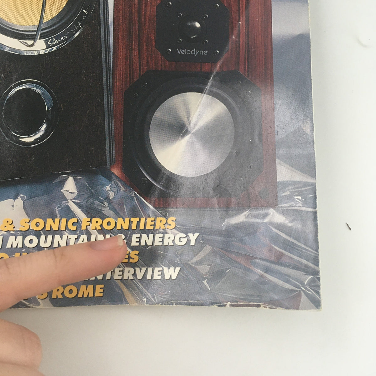 Close-up of Stereophile Magazine June 1994 featuring Hi-Tech Heavy Metal Speakers, highlighting Bowers & Wilkins and Velodyne, with additional articles listed on the cover.