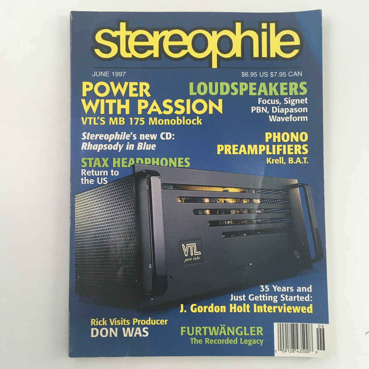 Cover of Stereophile Magazine, June 1997, featuring Wilhelm Furtwängler's Recorded Legacy, with headlines about audio equipment and music insights.