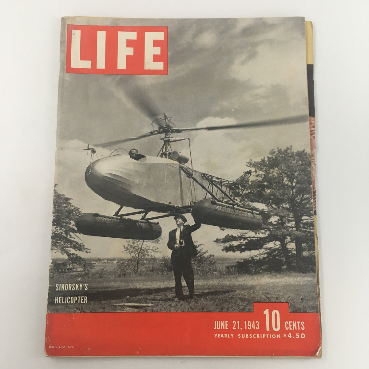 VTG Life Magazine June 21 1943 cover featuring Sikorsky's Helicopter with historical aviation significance.