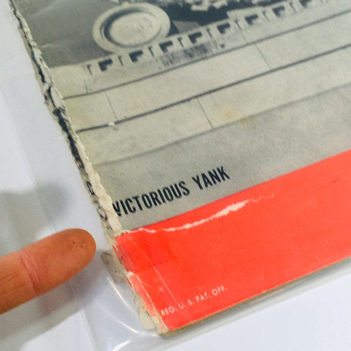 Close-up of the cover of Life Magazine dated May 14, 1945, featuring the words 'Victorious Yank' on the edge, celebrating the end of World War II in Europe.