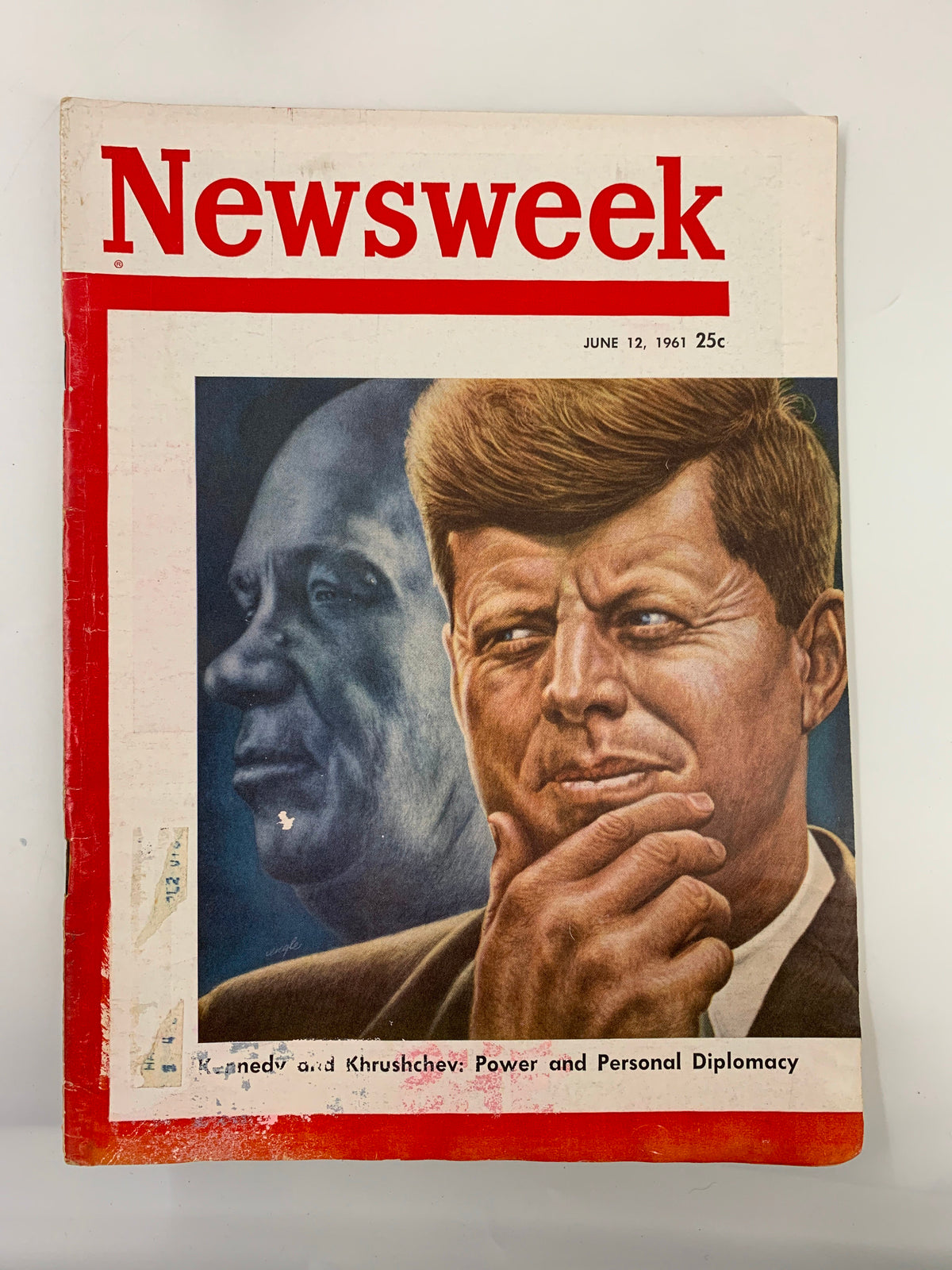 Cover of Newsweek Magazine, June 12, 1961, featuring John Kennedy and Nikita Khrushchev on 'Power