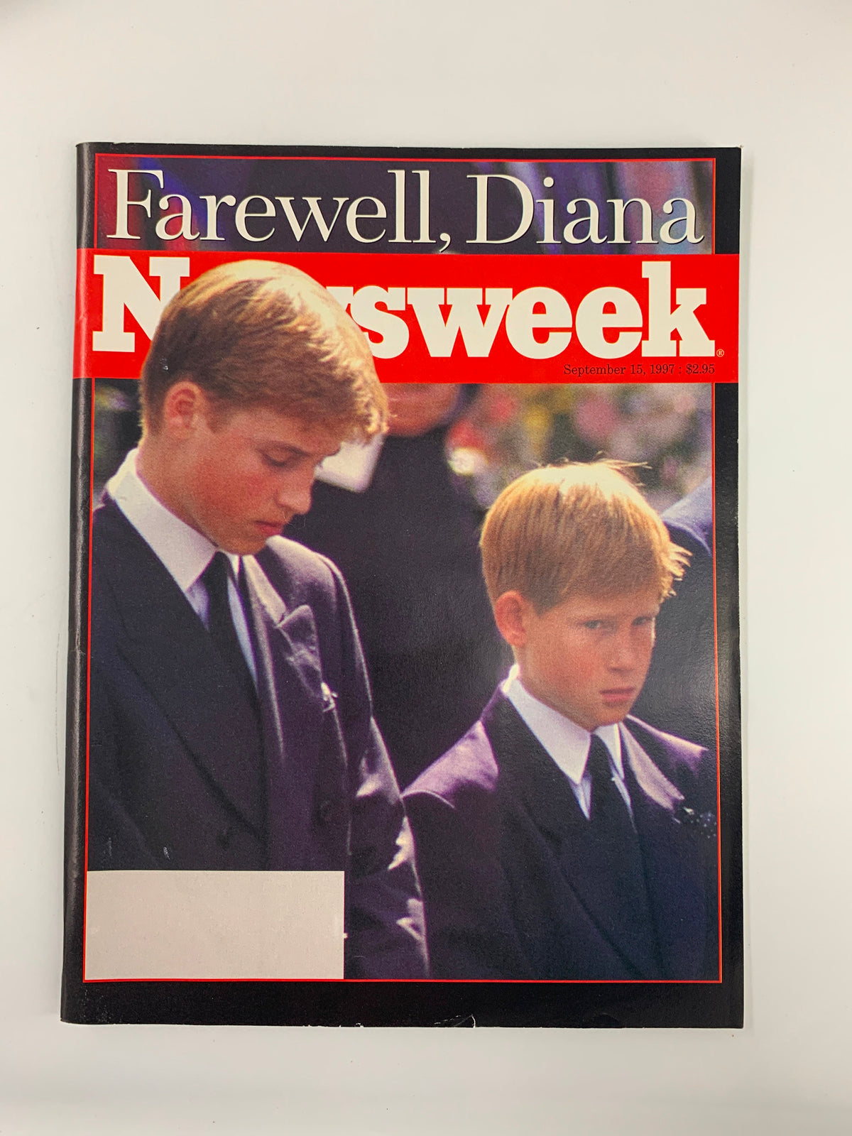 Newsweek Magazine September 15 1997 featuring Prince Harry and Prince William during Princess Diana's farewell, capturing a poignant moment in royal history.