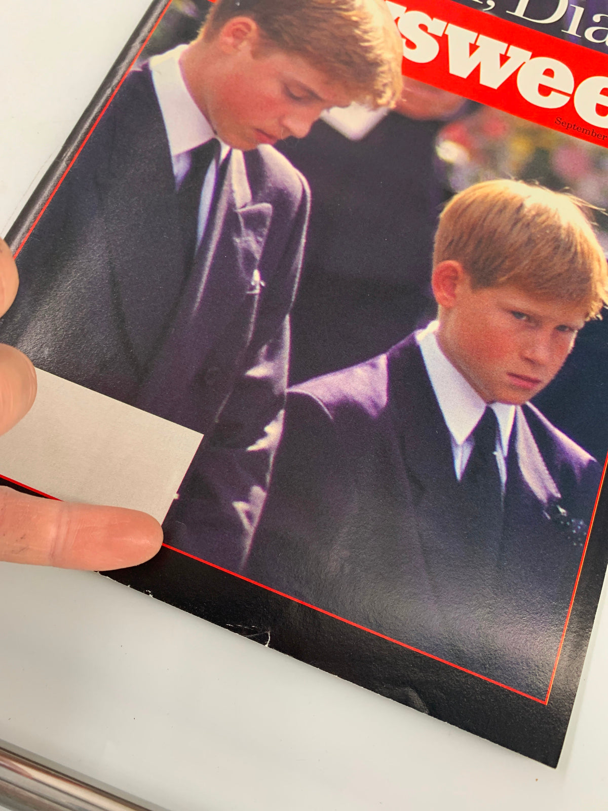 Cover of Newsweek Magazine September 15 1997 featuring Prince Harry and Prince William during a poignant moment as they pay tribute to their mother, Princess Diana, showcasing their emotional expressions.