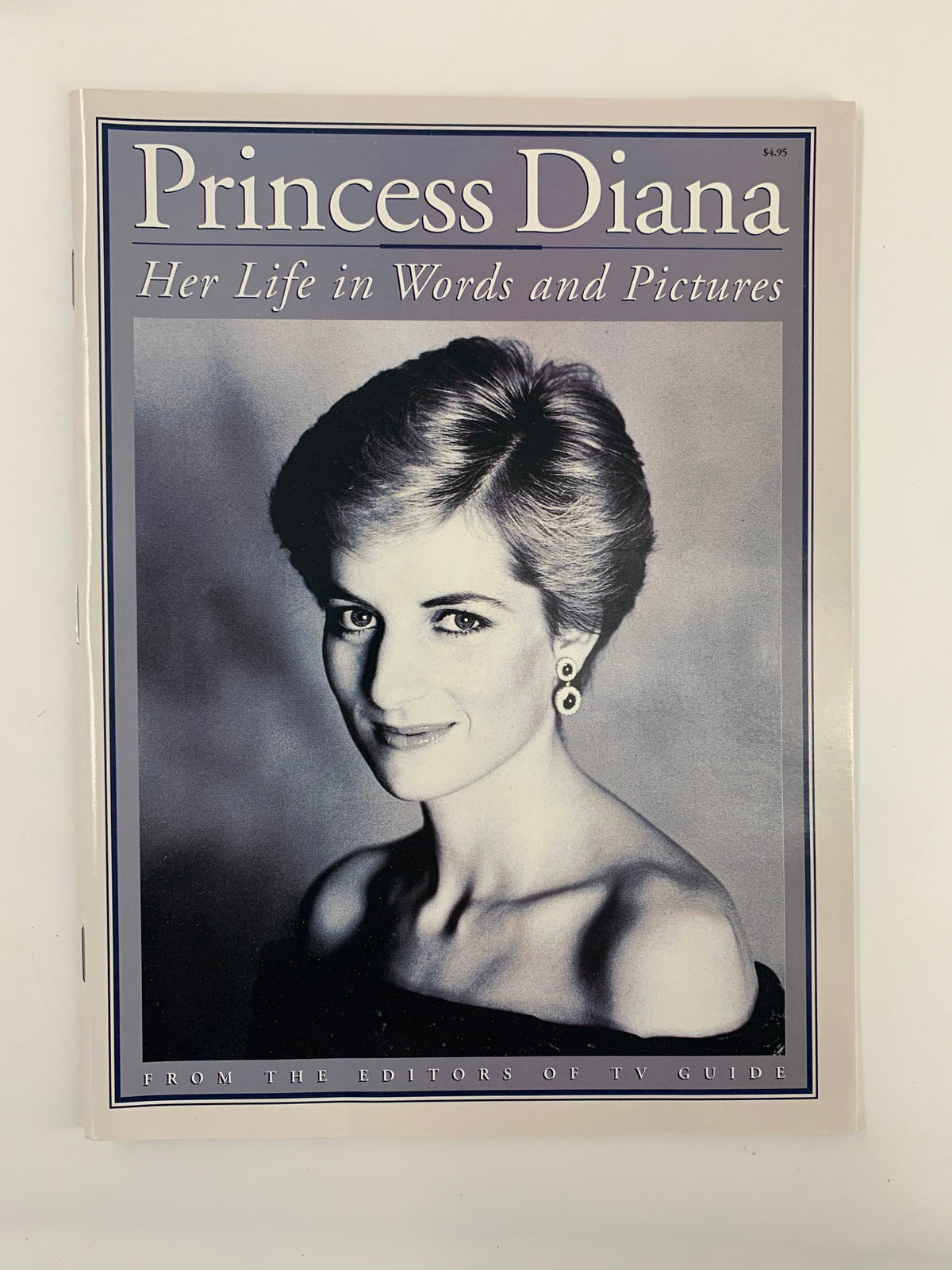 Cover of TV Guide Magazine 1997 titled 'Princess Diana: Her Life in Words and Pictures' featuring a portrait of Princess Diana in a lovely black dress and earrings.