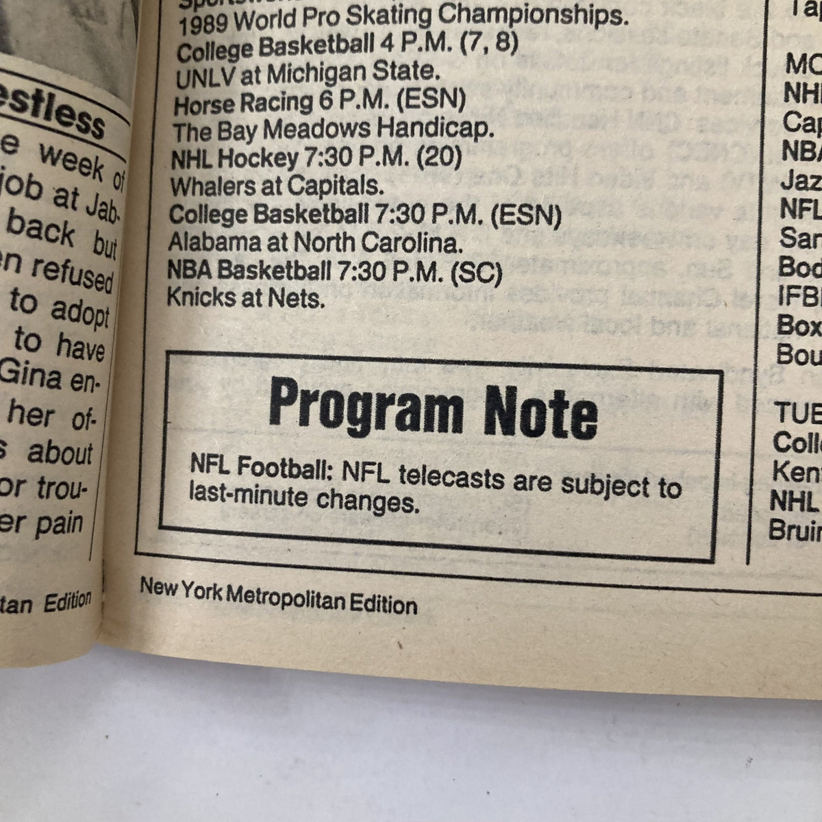 Interior page of TV Guide Magazine December 15, 1990, showcasing program listings and sports events, including notes on NFL Football telecasts. This page provides insight into the television programming landscape of the 1990s.
