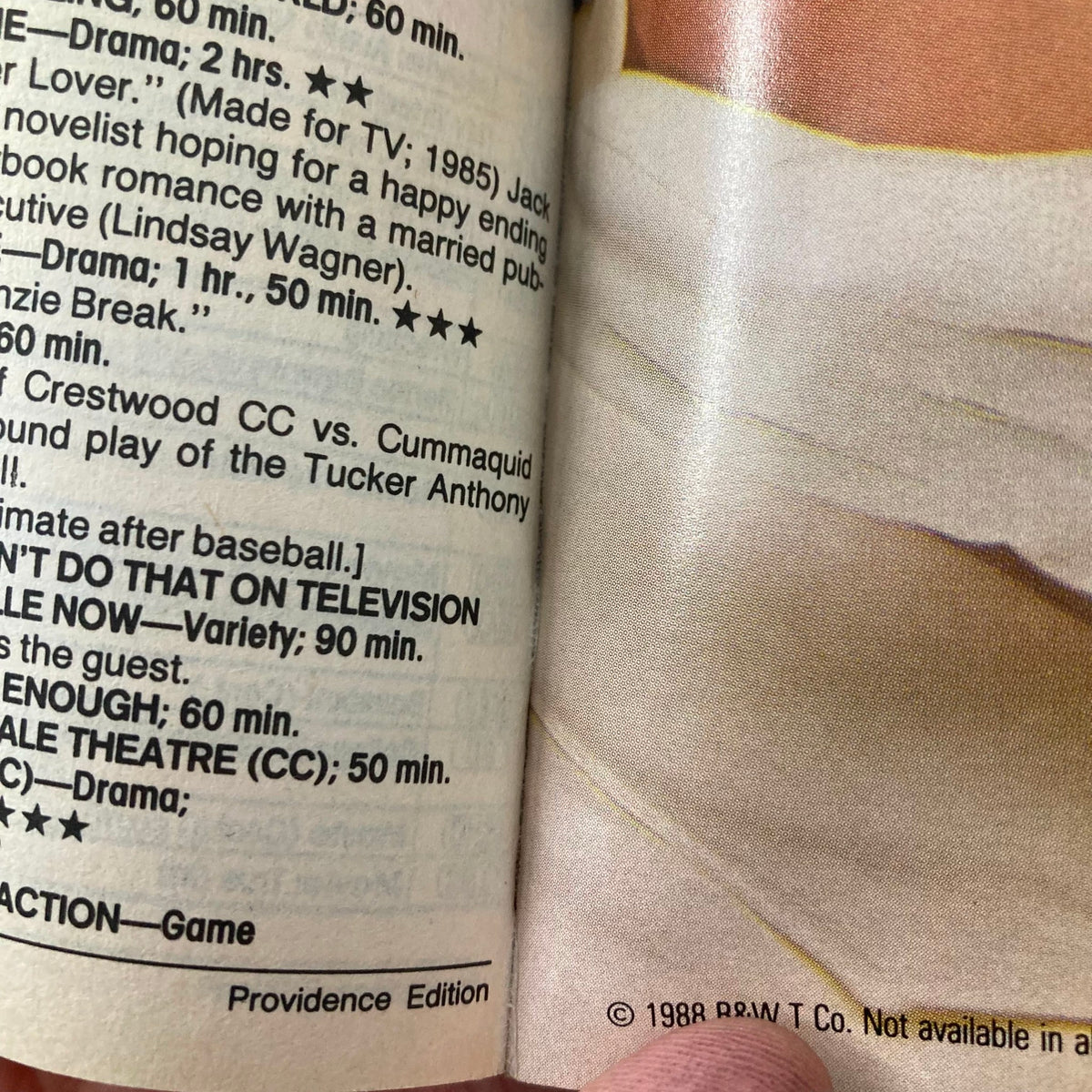 Interior page of the TV Guide Magazine from March 26, 1988, showcasing TV show listings and programming details. This page includes ratings and summaries of various television shows of the era, emphasizing the magazine's historical significance.