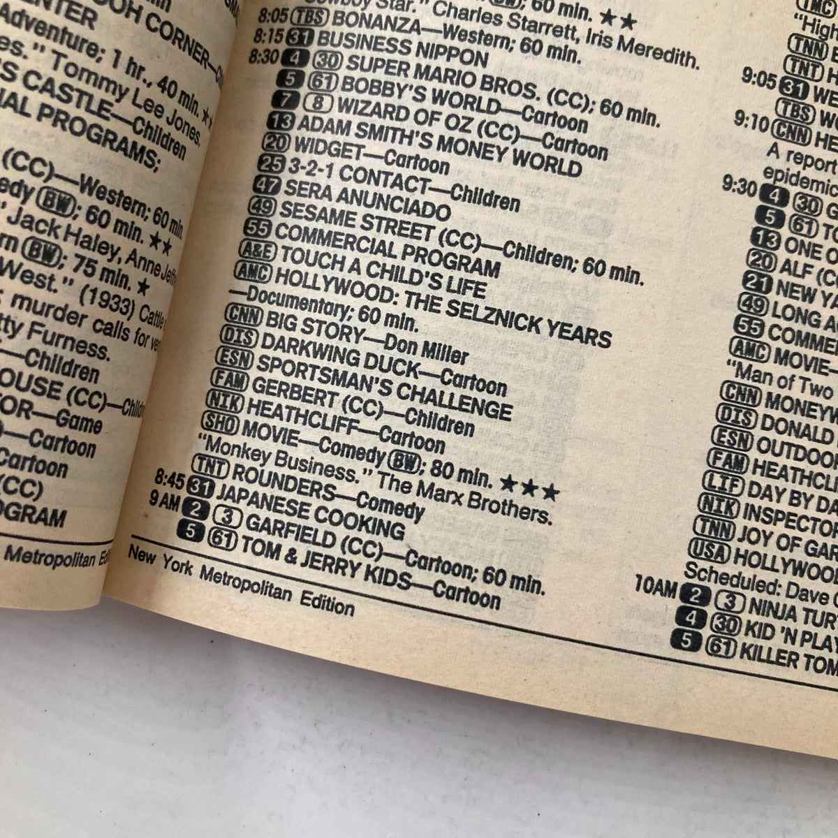 Inside page of TV Guide Magazine May 11 1991 displaying television program listings, showcasing classic shows and notable programming from the 1990s.