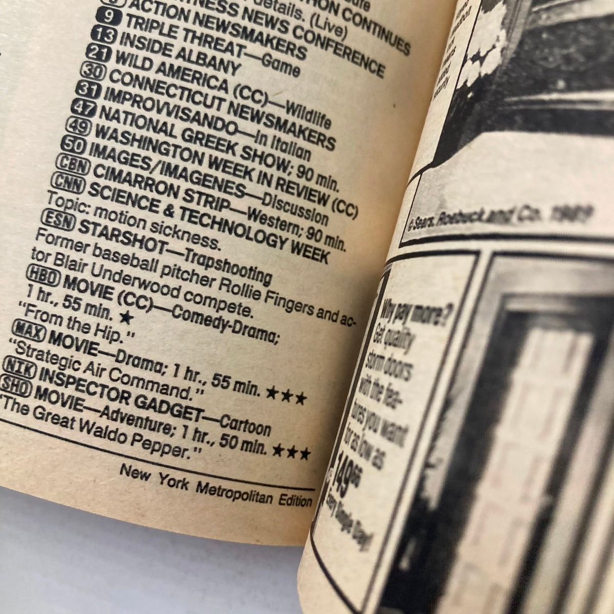 Interior page from TV Guide Magazine April 15 1989 listing program schedules and show details from the late 1980s.