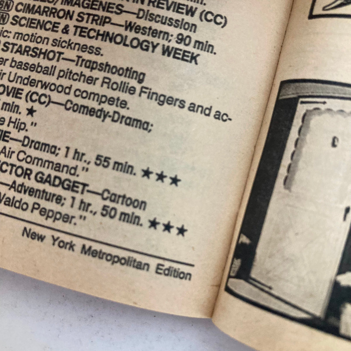 Interior page from TV Guide Magazine April 15 1989 featuring program listings including Inspector Gadget and science discussions.