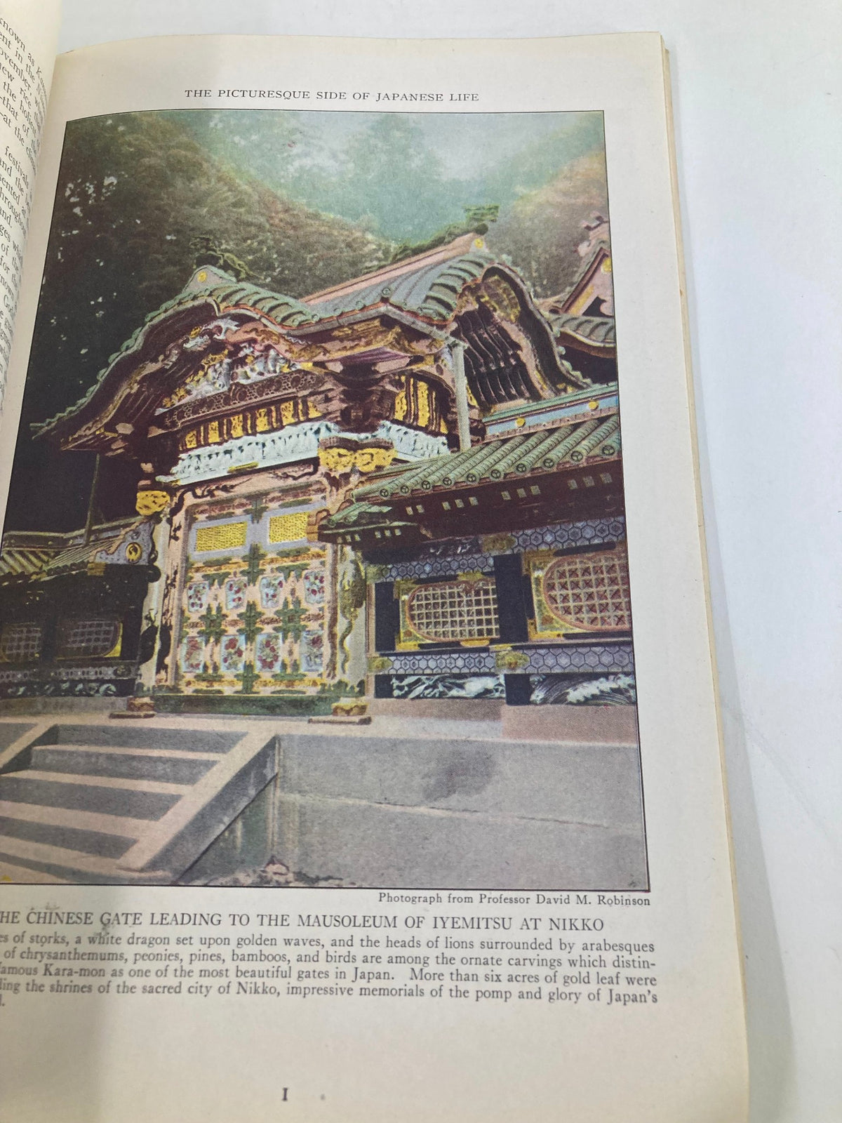 Page showcasing a photograph of a Chinese gate leading to the mausoleum of Iemitsu at Nikko in VTG The National Geographic Magazine September 1922.