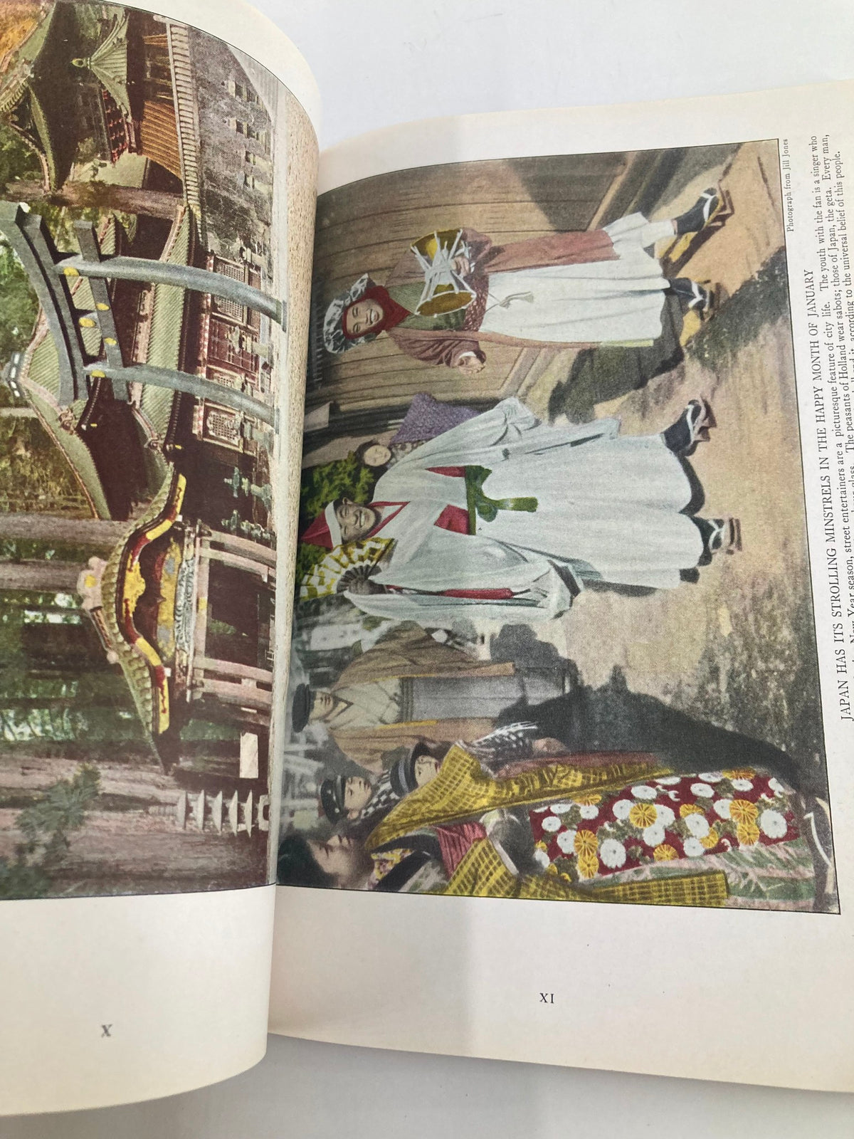 Illustration featuring a procession of individuals in traditional Japanese clothing in VTG The National Geographic Magazine September 1922.