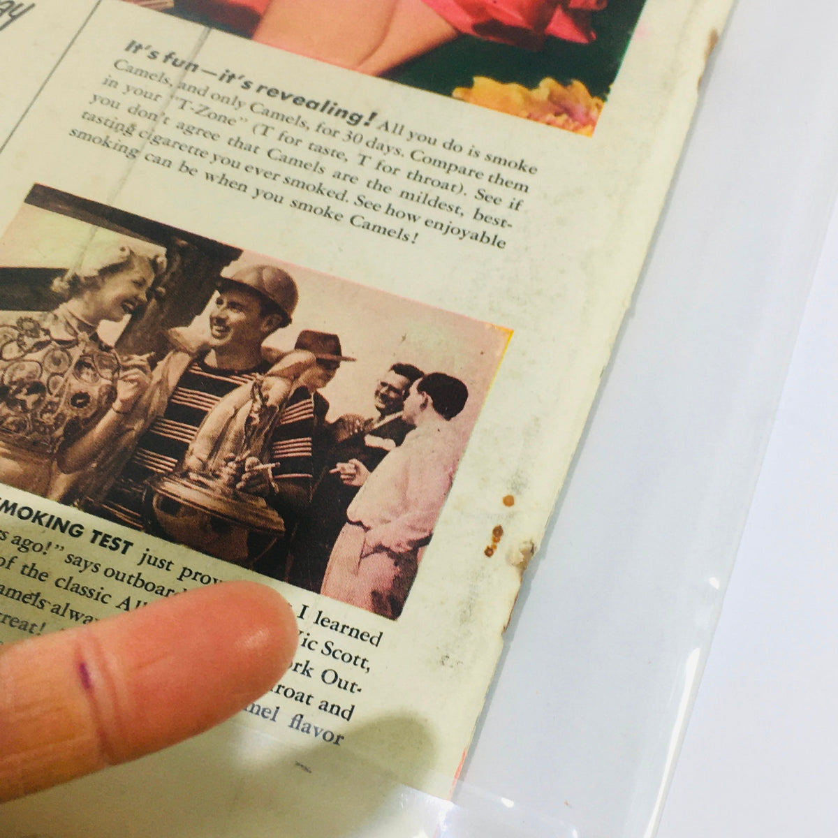 Back cover of VTG Life Magazine: Nov 21 1949 displaying a vintage Camel cigarette advertisement with images of people enjoying the product.