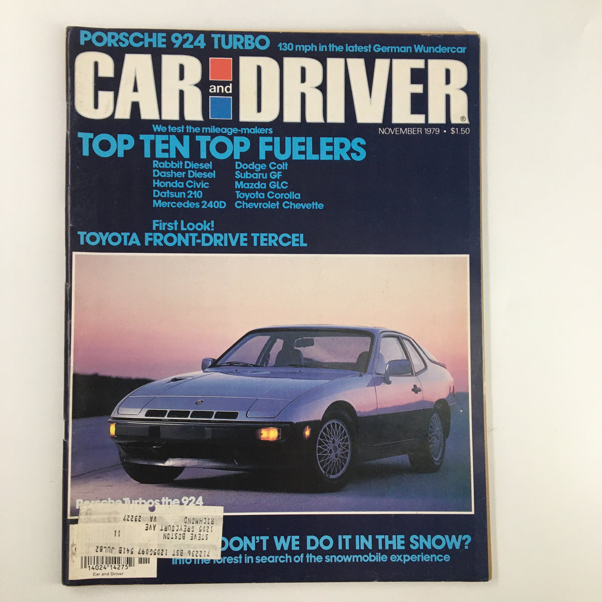 Vintage Car and Driver Magazine November 1979 A First Look Toyota Front-Drive Tercel