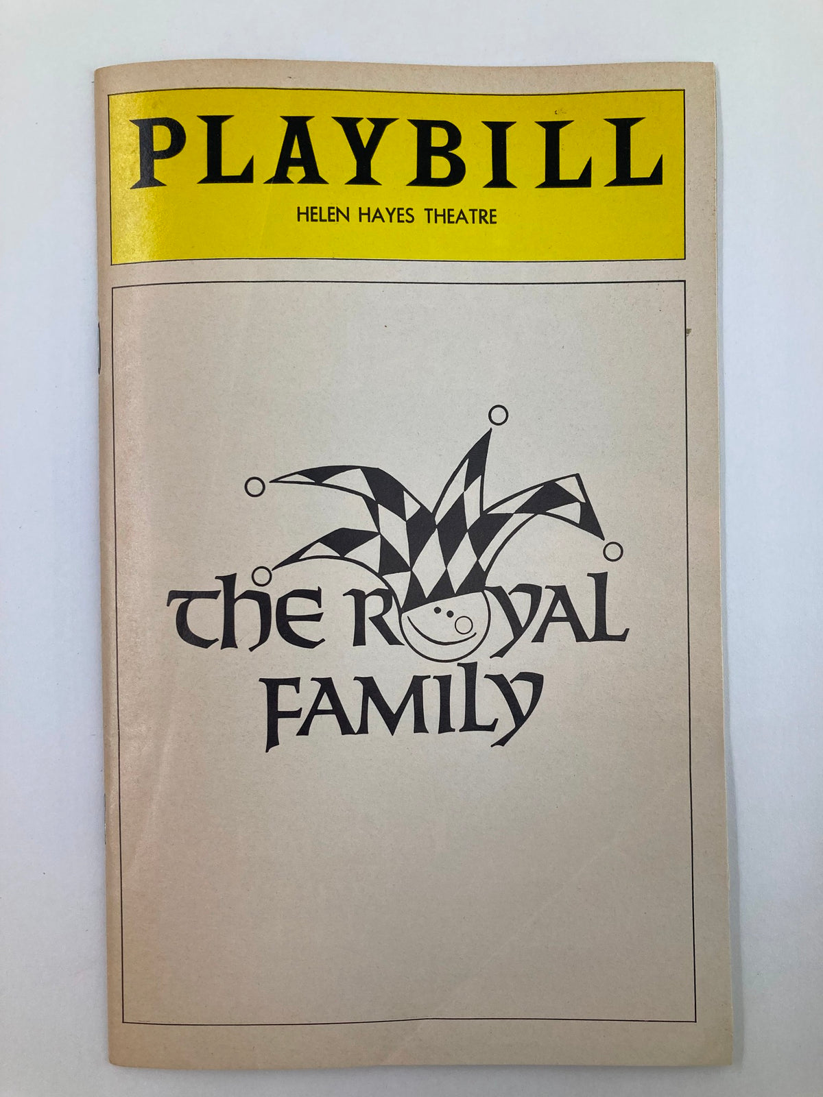 1976 Playbill for The Royal Family at Helen Hayes Theatre showing the cover design featuring a jester motif.