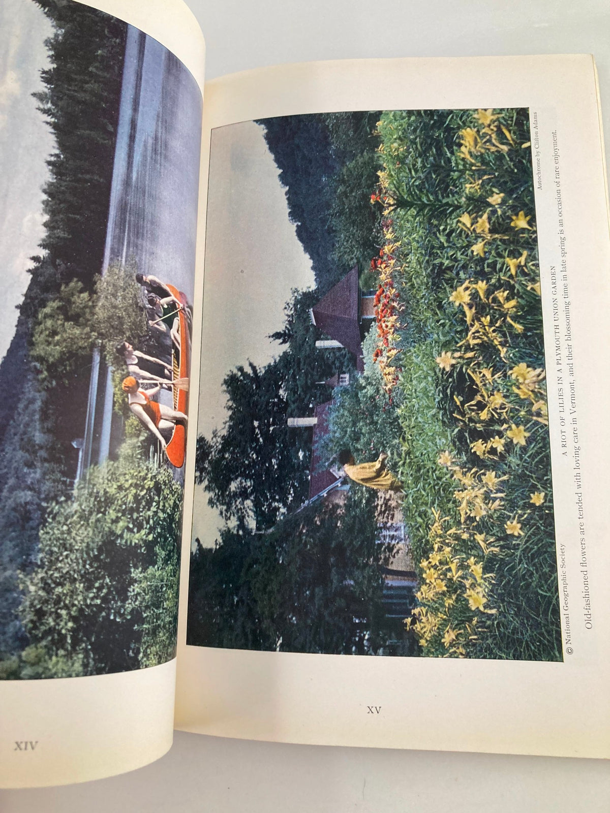Page from VTG The National Geographic Magazine March 1927 featuring a vibrant outdoor scene with individuals enjoying a nature trip, emphasizing the magazine's historical photography.
