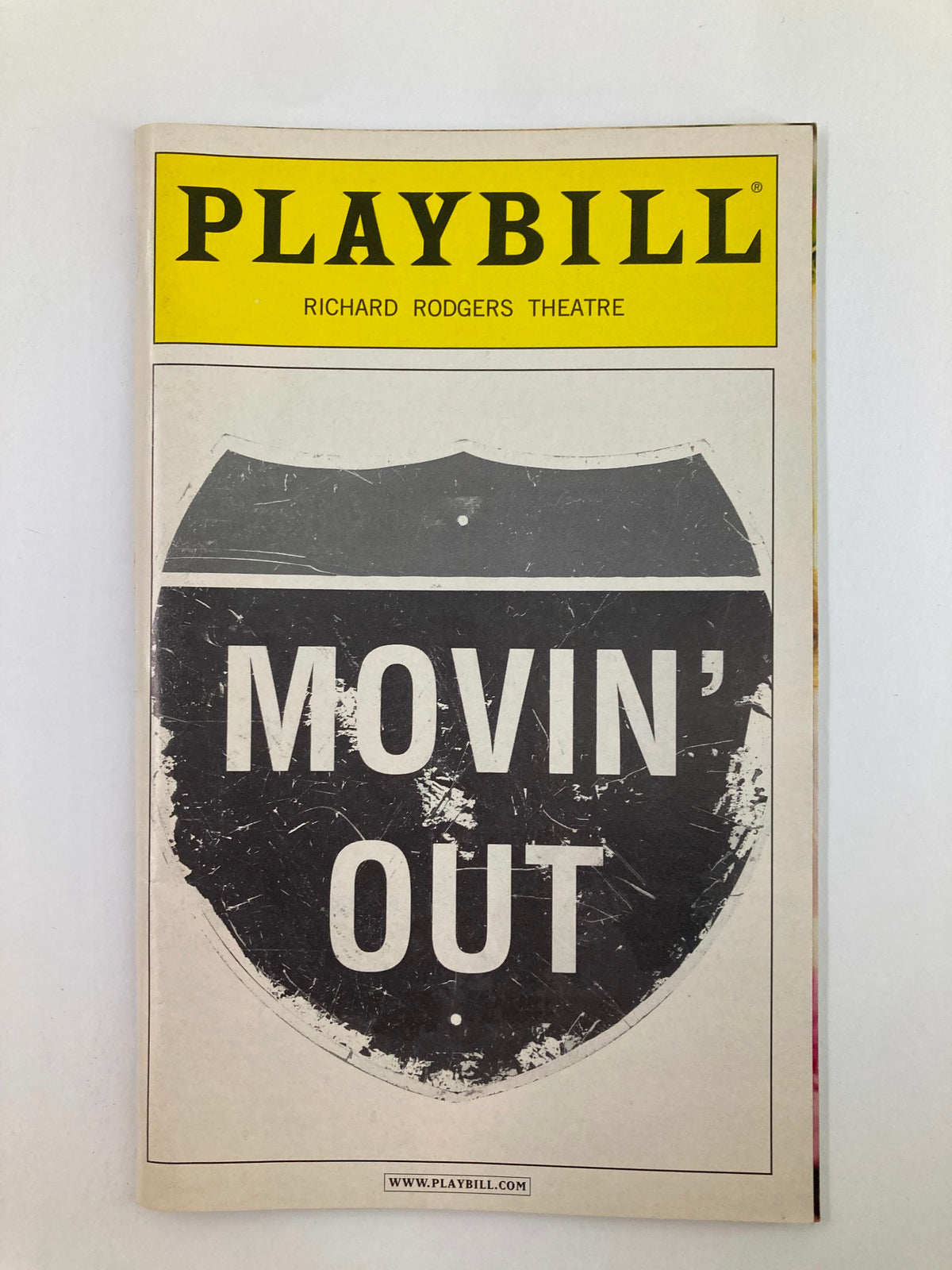 2005 Playbill for Movin' Out at Richard Rodgers Theatre featuring the iconic cover design.