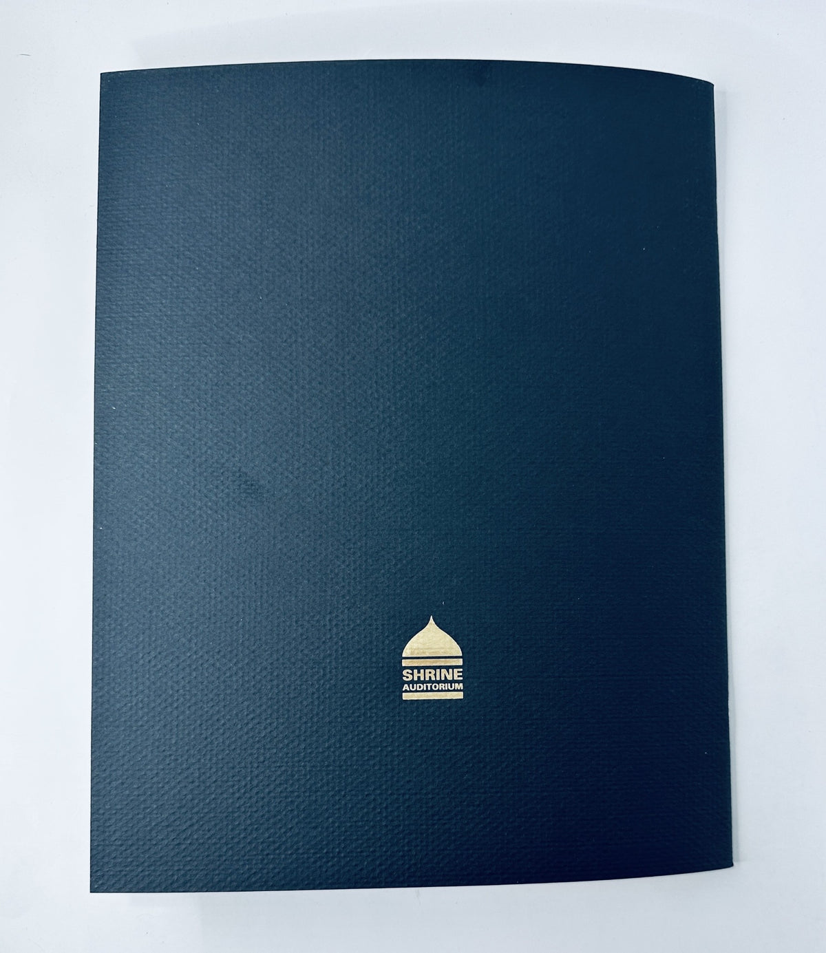 Back cover of the 73rd Annual Academy Awards magazine featuring the logo of the Shrine Auditorium.
