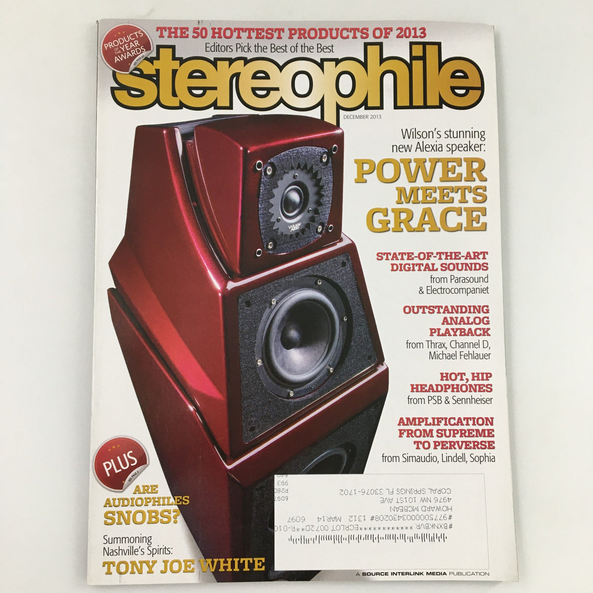 Cover of Stereophile Magazine December 2013 featuring the article Outstanding Analog Playback by Michael Fehlauer, showcasing audio equipment and highlights from the issue.