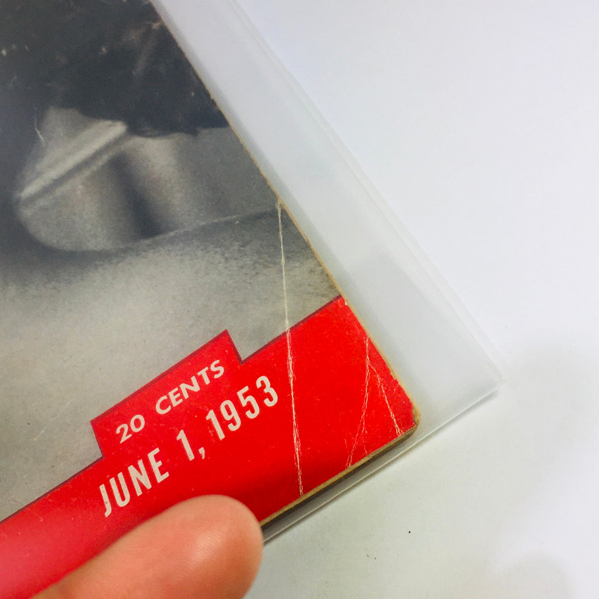 Detail view of VTG Life Magazine, June 1, 1953, showing the publication date and price, encapsulating a classic vintage magazine aesthetic.
