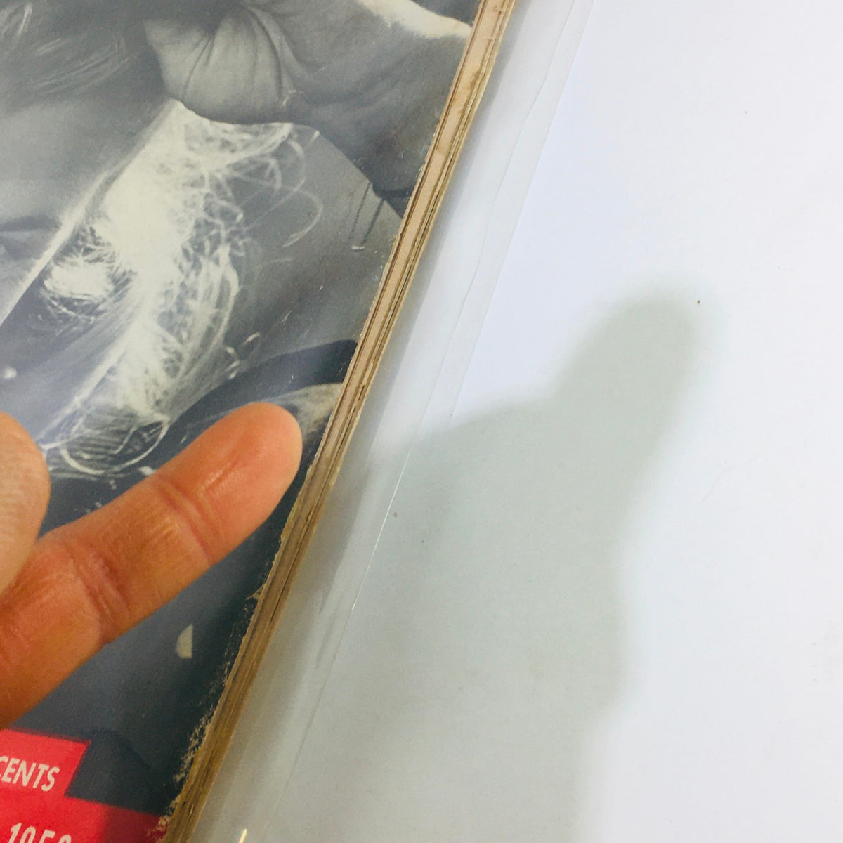 Side view of the cover of VTG Life Magazine from June 22, 1953, focusing on wear and tear that adds to the authenticity and charm of this collectible item.