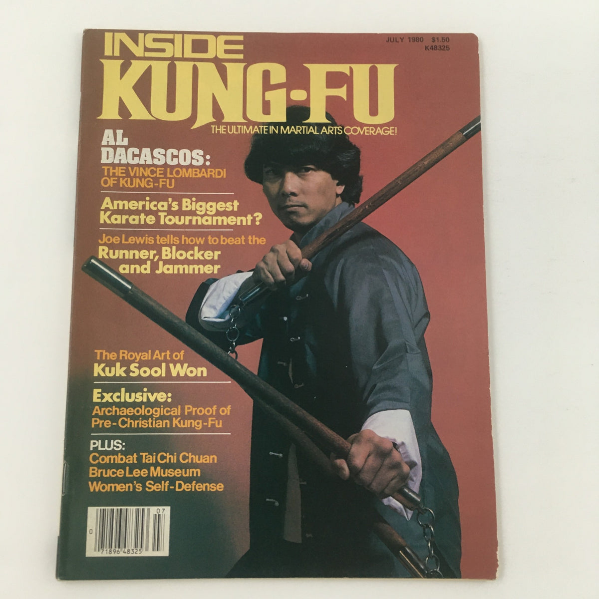 Cover of VTG Inside Kung-Fu Magazine July 1980, highlighting Al Dacascos, including articles on martial arts tournaments and Kung-Fu instruction.