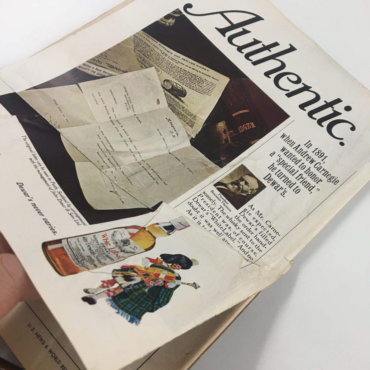 Inside page of US News & World Report Magazine July 23 1973 showcasing vintage advertisements and articles, highlighting historical context and authenticity.