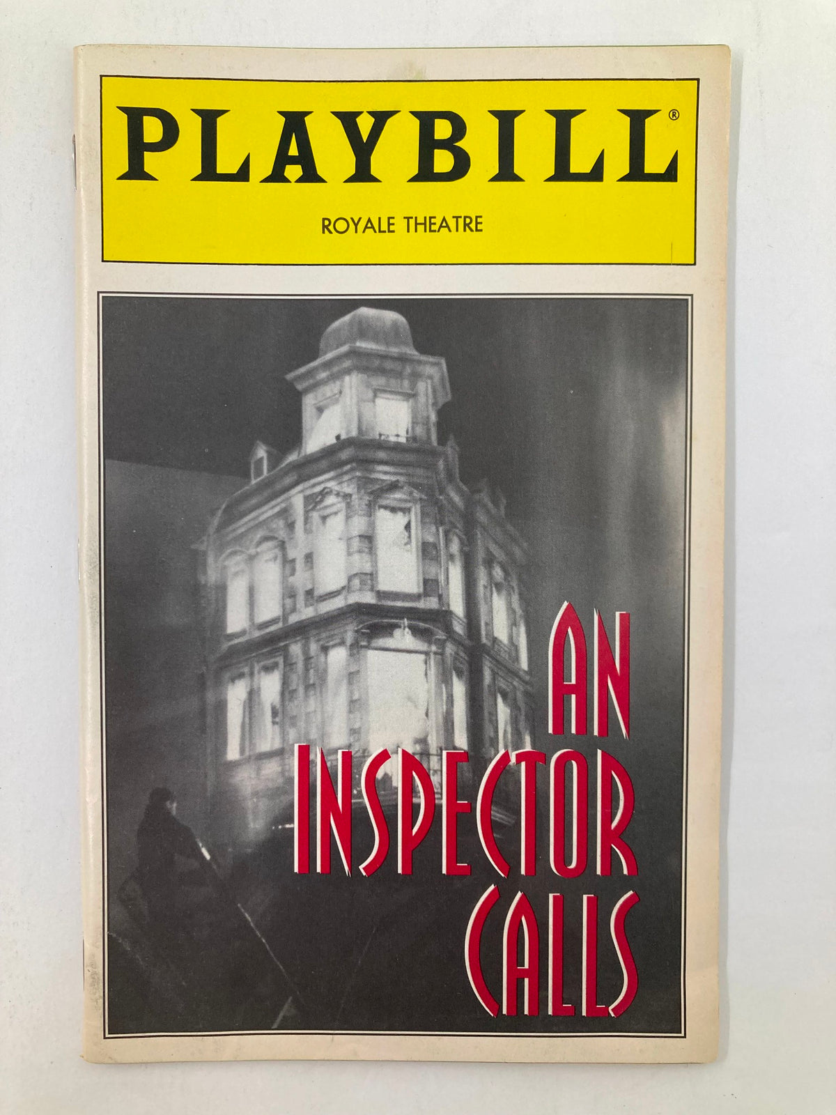 1994 Playbill for An Inspector Calls at Royale Theatre featuring the production's iconic cover design, showcasing a historical glimpse of the theatre.