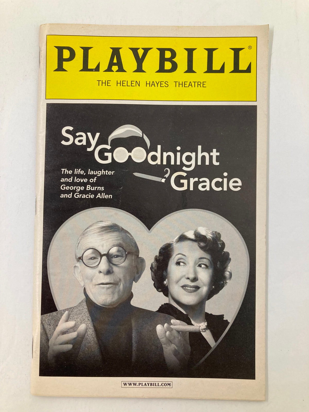 2003 Playbill for Say Goodnight Gracie at the Helen Hayes Theatre featuring the cover design with Frank Gorshin and Gracie Allen.