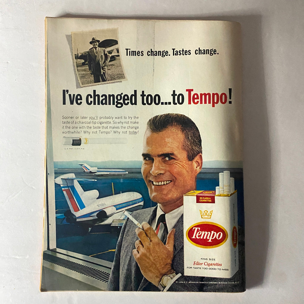 Advertisement page from Time Magazine May 6, 1966 promoting Tempo cigarettes, illustrating marketing trends of the era.