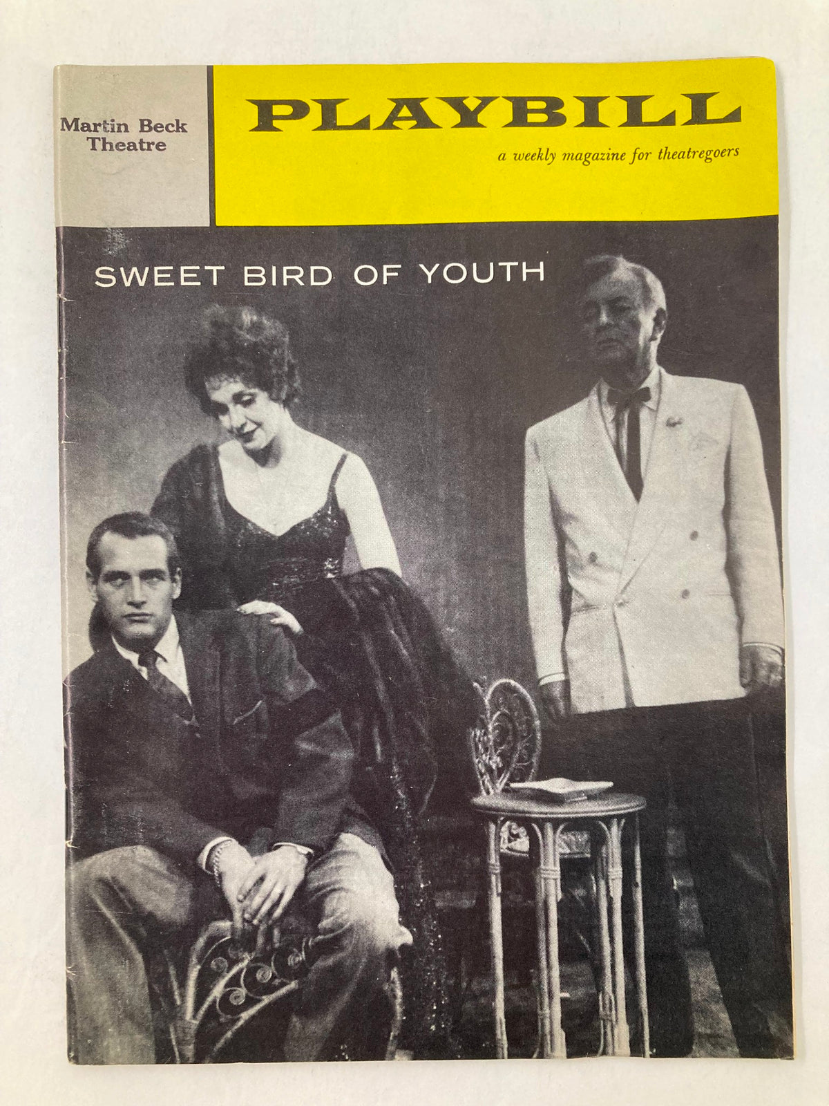 1959 Playbill for Sweet Bird of Youth at Martin Beck Theatre featuring Sidney Blackmer and cast in a dramatic scene.